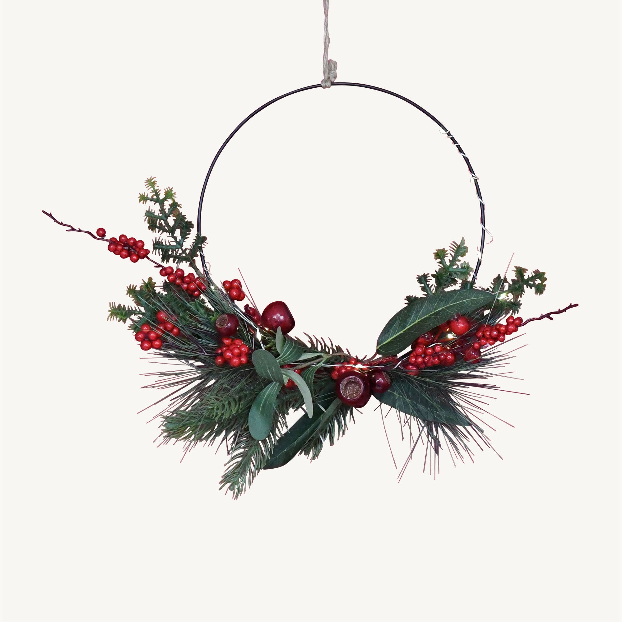 Couronne lumineuse baies rouges